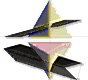 Proiezioni ortogonali: Intersezione di una piramide ad asse retto con un prisma ad asse inclinato